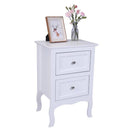GAOMON Rural Style Bedside Table Nightstands with 2 Drawers Storage Cabinet White