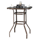 GAOMON Bar Table Patio Table Bistro High Top Patio Table Outdoor Brown