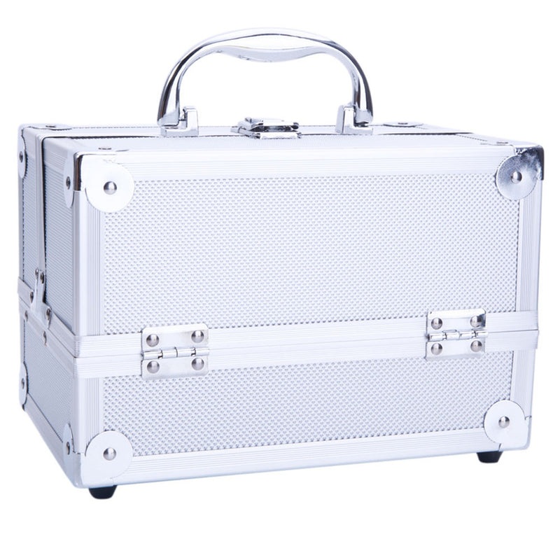 GAOMON Portable Cosmetic Case Train Case Jewelry Box Organizer Silver