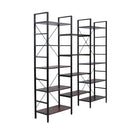 GAOMON Triple Wide 5 Tier Bookshelf Industrial Style Multipurpose Storage Rack Bookcases