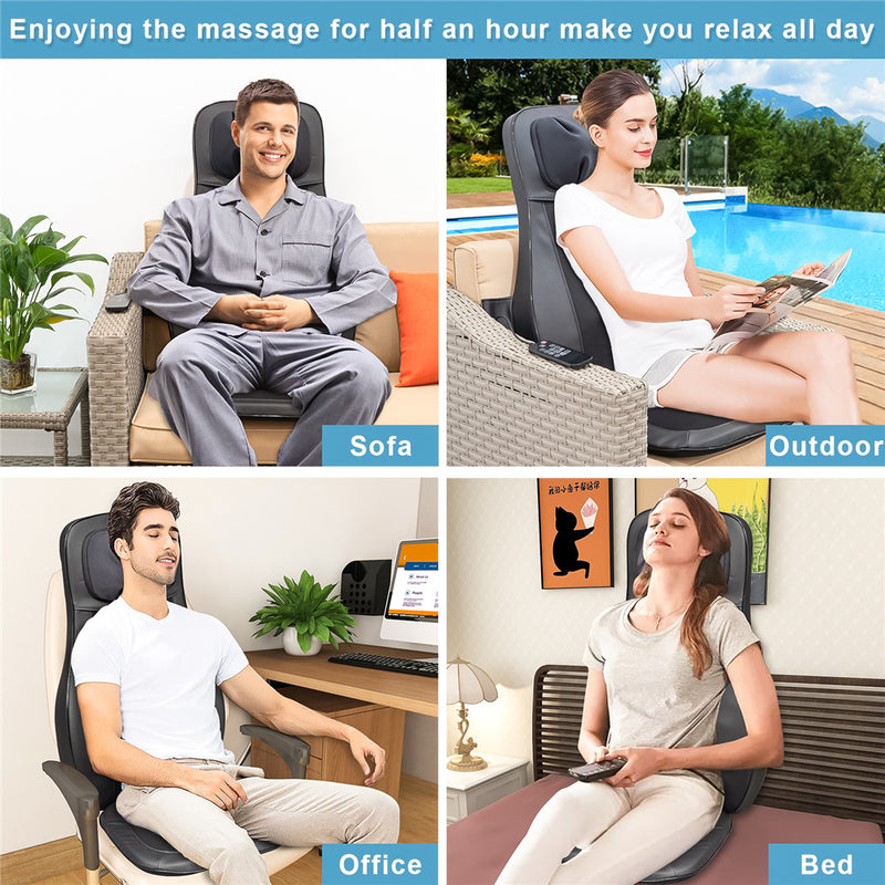 GAOMON Massage Chair Pad PU Leather with Vibration Heating Kneading Function
