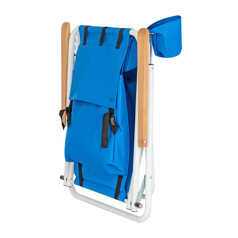 GAOMON Portable Beach Chair with Adjustable Headrest Single Beach Chair Blue