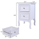 GAOMON Rural Style Bedside Table Nightstands with 2 Drawers Storage Cabinet White