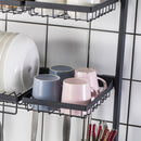 GAOMON Double Layer Bowl  Rack Shelf Dish Drainer 92cm Inner Length Kitchen Organizer Black