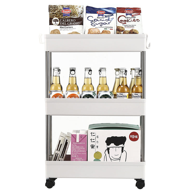 GAOMON 3-layer Storage Cart Ultra Thin Mobile Multi-function Slim White