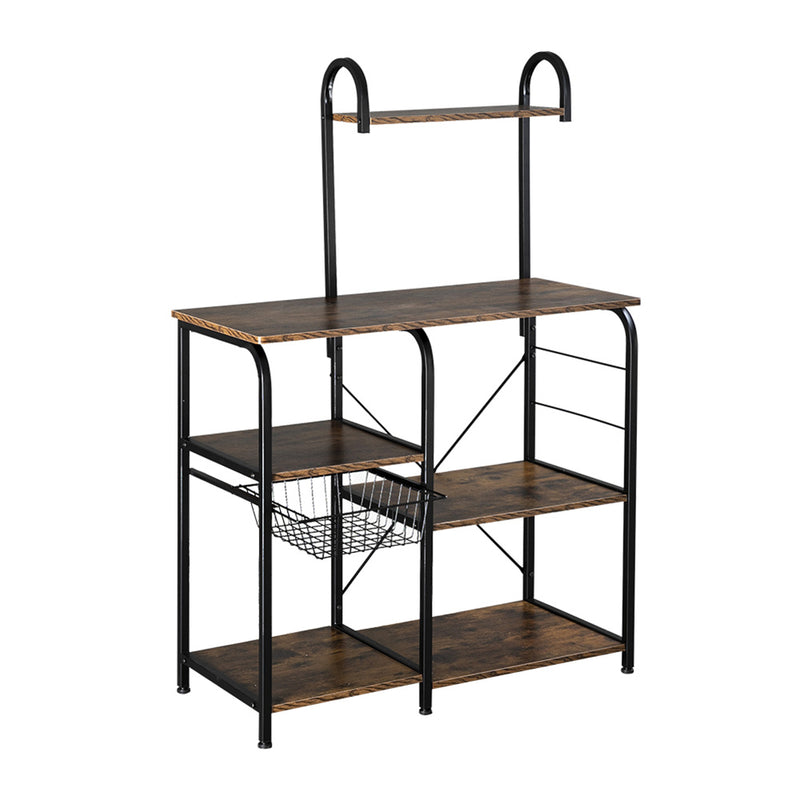 GAOMON 4 Layers Storage Rack Adjustable Microwave Oven Rack Storage Shelves with 10 Hooks