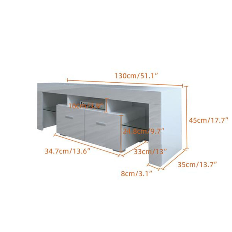 GAOMON TV Stand Cabinet Modern with 2 Storage Drawer White