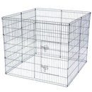 GAOMON 42" Basics Play Area Foldable Metal Pet Wire Fence 8 Pieces with Open Doors Black