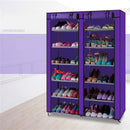 GAOMON Shoe Cabinet 6-layer Double-row 12-Compartment Shoe Organizer Purple
