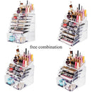 GAOMON 4Pcs/Set Makeup Organizer Plastic Cosmetic Storage Drawers Display Box Transparent