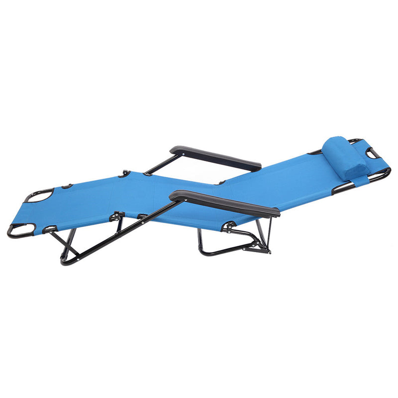GAOMON Portable Camping Outdoor Seat Lounge Travel Folding Dual-use Extended Recliner Blue