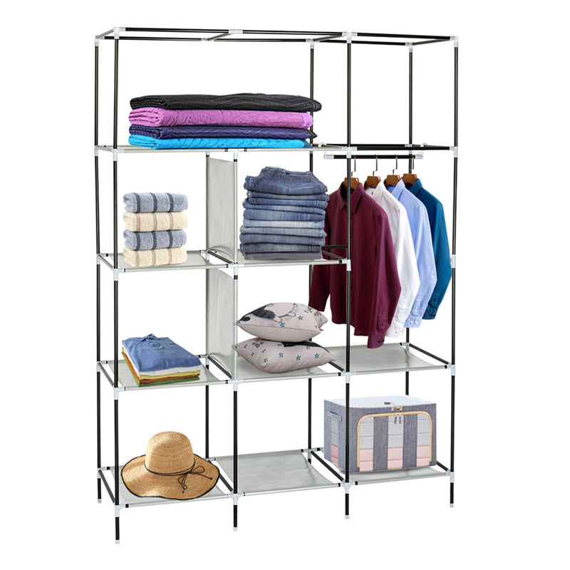 GAOMON 69 Inches Assembled Cloth Wardrobe Non-woven Fabric High-Leg Storage Closet Clothes Organizer