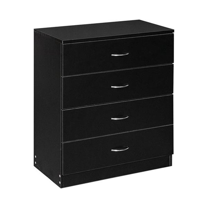 GAOMON 4-Drawer Wooden Dresser Storage Cabinets with Handles Black