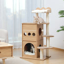 GAOMON Wooden Cat Tree Multi-level Cat Climbing Tower Beige