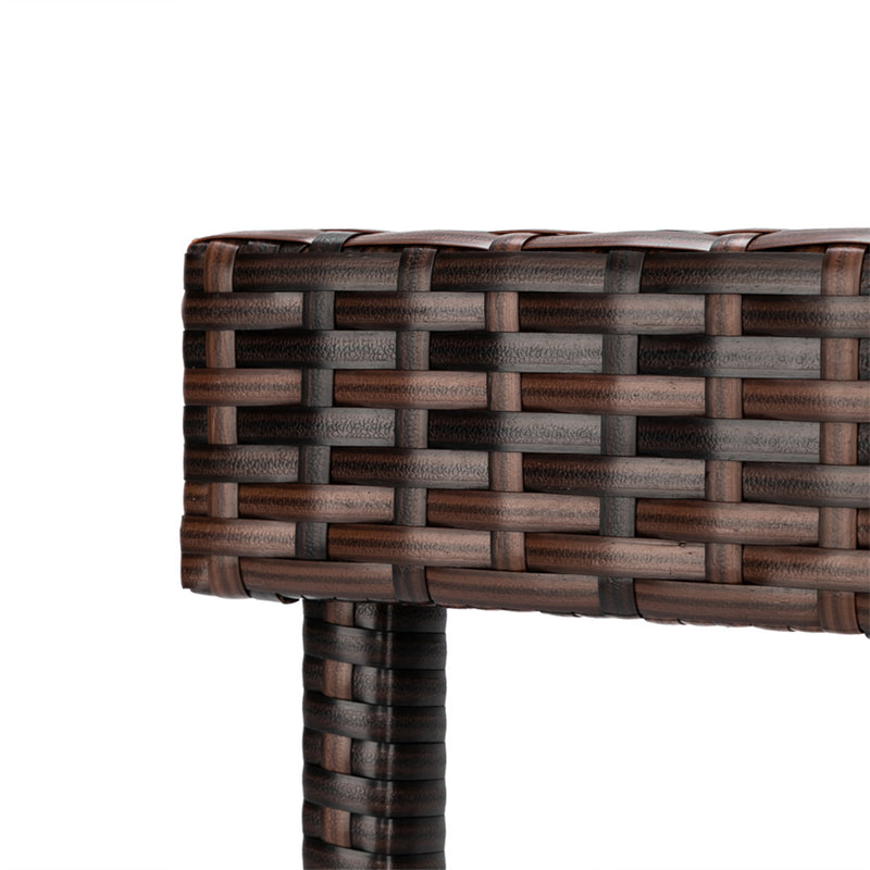GAOMON 4pcs Rattan Stool Iron Frame Multi-functional Retro Bar Chair 38x38x61cm Brown
