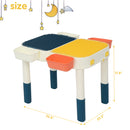 GAOMON Kids Activity Table Set with Building Blocks Foldable Building Block Table Mobile Suitcase