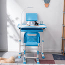 GAOMON Kids Desk Chair Set Height Adjustable Student Study Desk Home Schooling Blue