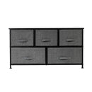 GAOMON 2-layer Dresser 5-Drawer Storage Rack Household Organizer Furniture Dark Grey