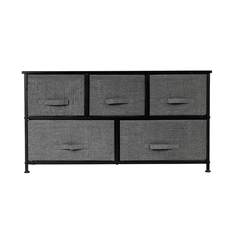 AMYOVE 2-layer Dresser 5-Drawer Storage Rack Household Organizer Furniture Dark Grey