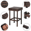 GAOMON 4pcs Rattan Stool Iron Frame Multi-functional Retro Bar Chair 38x38x61cm Brown