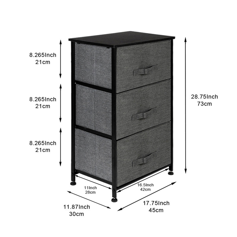 GAOMON 3-layer Home Storage Dresser Bedside Cupboard Small Standing Organizer