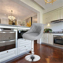 GAOMON 2pcs Adjustable Swivel Bar Stools Padded Chair with Back Gray