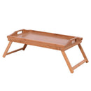 GAOMON Bamboo Tray Tea Table with Folding Legs Desk Wood Color