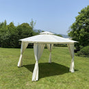 GAOMON 10x10ft Outdoor Tent with 4 Sided Curtains Double Top Waterproof Beige