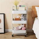 GAOMON 3-tier Widened Cart Multi-function Layer Cart Movable Storage Rack Ivory