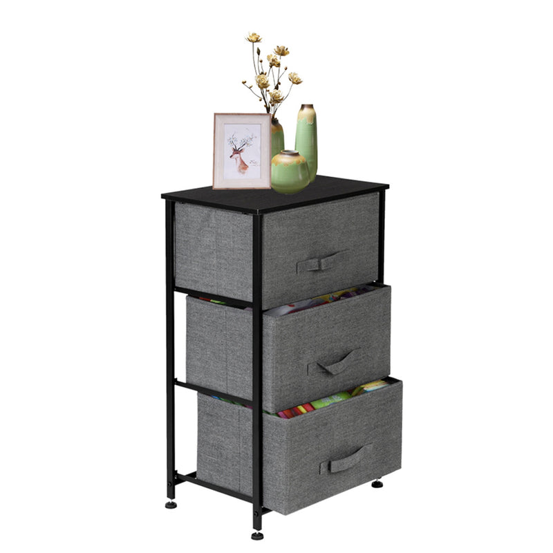 GAOMON 3-layer Home Storage Dresser Bedside Cupboard Small Standing Organizer