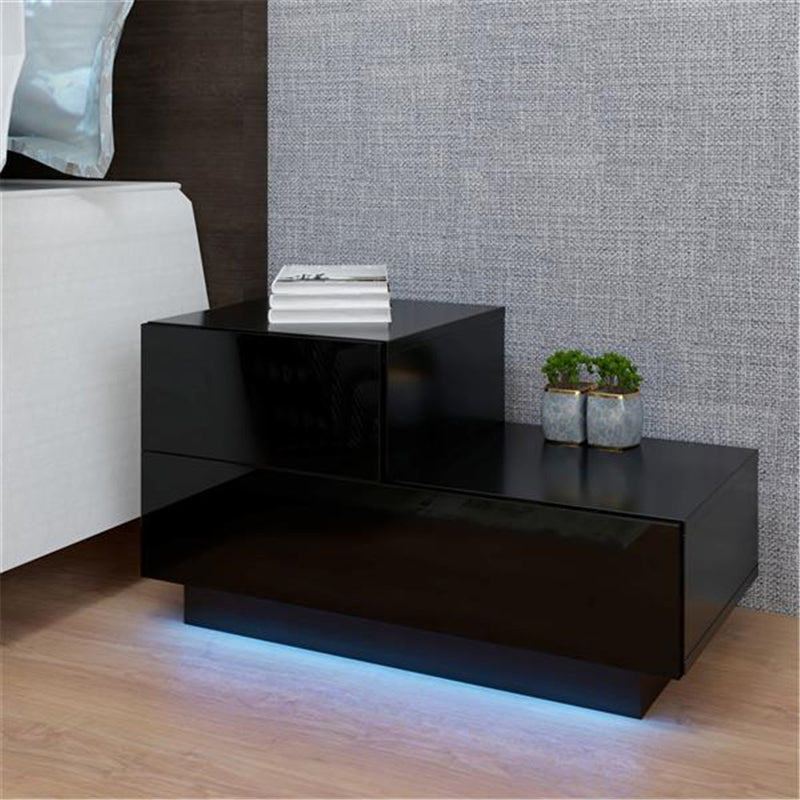 GAOMON 2-drawer Nightstand Bedside End Table Bedroom Black