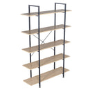 GAOMON 5-tier Bookcase Spacious Vintage Wood Metal Shelf Furniture