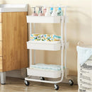 GAOMON 3 Layers Storage Cart for Kitchen Bedroom Milk White