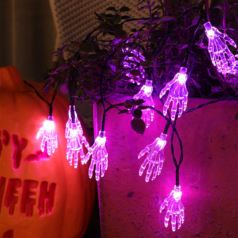 GAOMON LED Solar String Light Purple Spider Light for Halloween Party Decorations