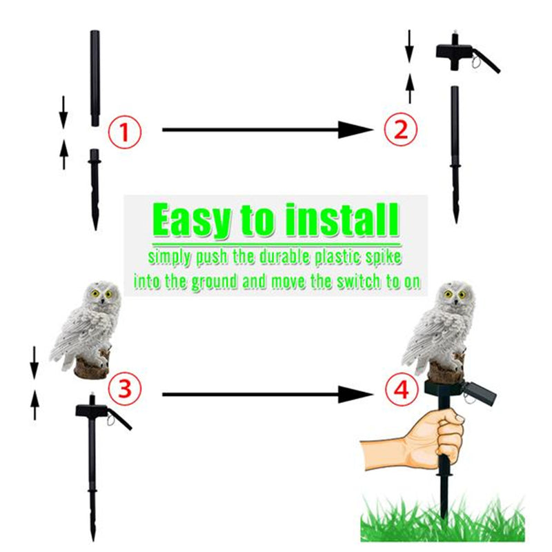 GAOMON LED Garden Lights Solar Night Lights Owl Shape Lawn Lamp Brown
