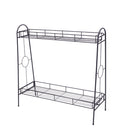 GAOMON 2-tier Standing Plant Stand Round Pattern Plant Rack Black