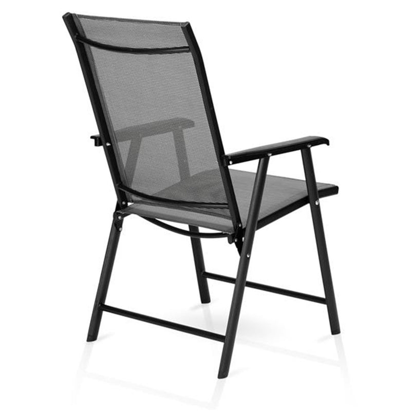 GAOMON 4pcs/set Portable Folding Chairs with Armrests Grey