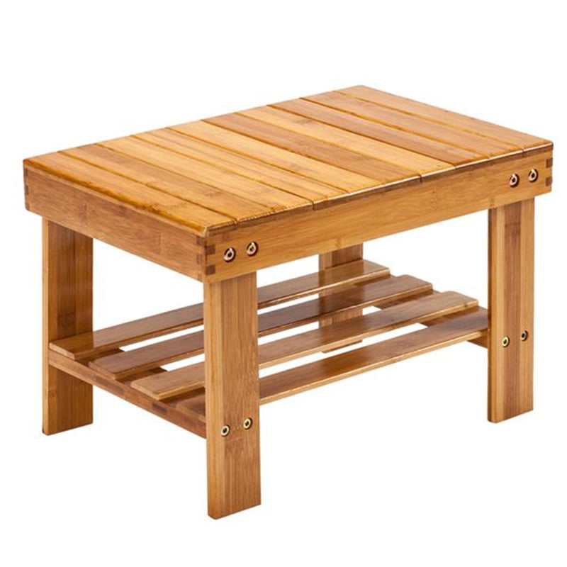 GAOMON Small Bamboo Seat Stool for Kids Foot Rest Shaving Stool 41x28x26cm