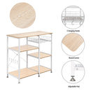 GAOMON 4-layer Microwave Oven Rack Floor-standing White Maple