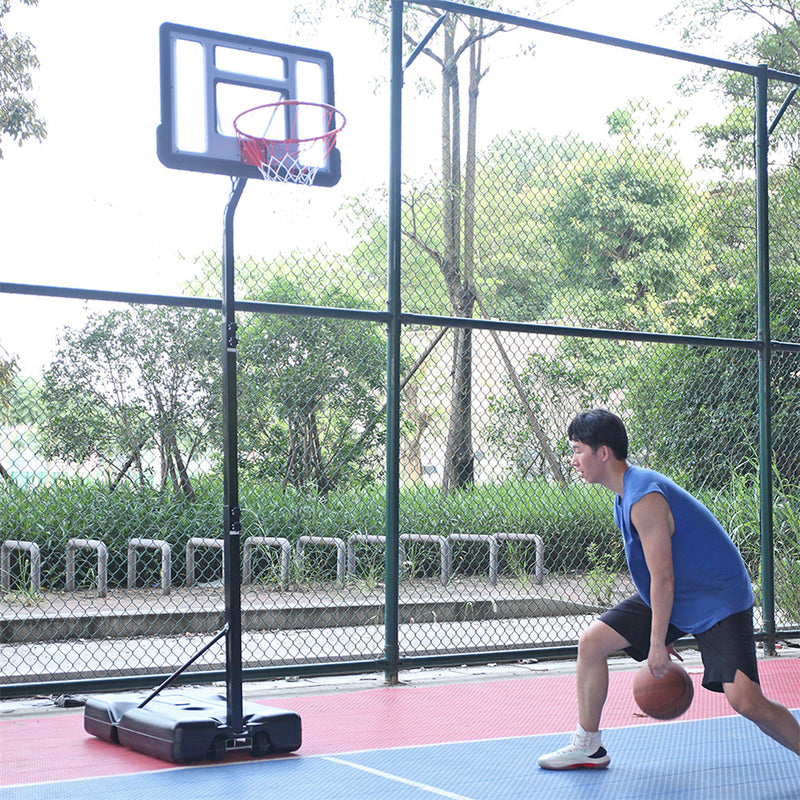 YIWA Portable Removable Basketball Circle Adjustable Height 210-260cm Black