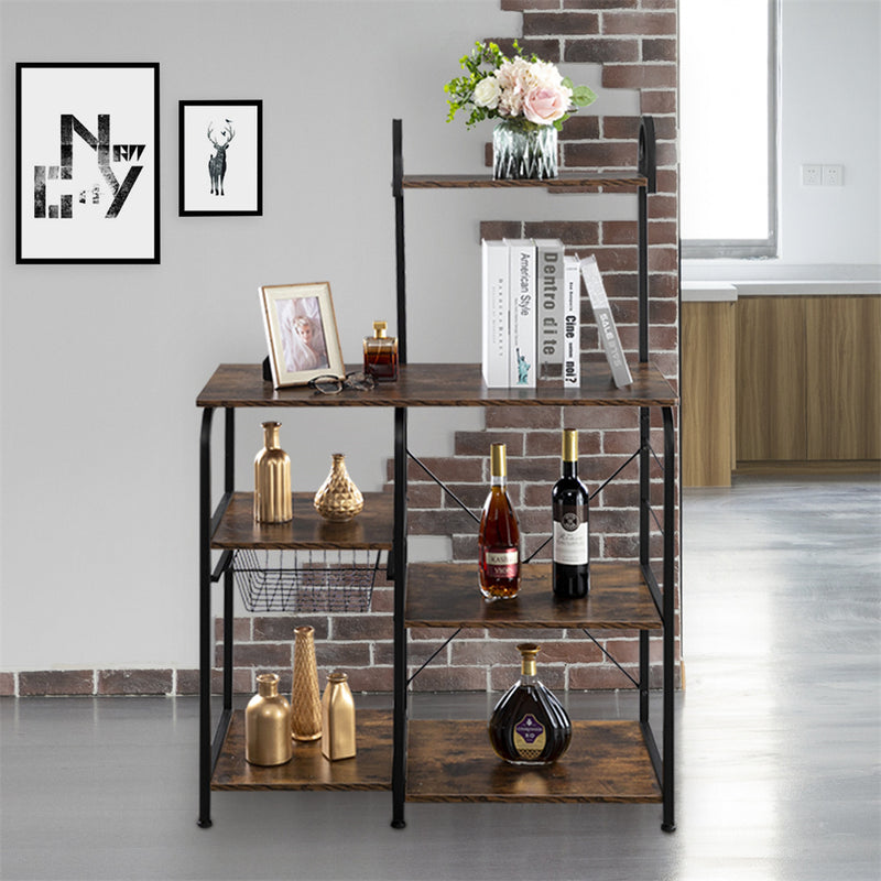 GAOMON 4 Layers Storage Rack Adjustable Microwave Oven Rack Storage Shelves with 10 Hooks