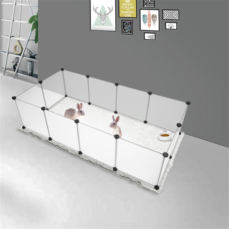 GAOMON 12pcs Portable Pet Playpen Muti-function Translucent Black
