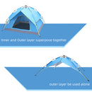 GAOMON Camping Tent 4-side Double-layer Double-door Hydraulic Easy Setup Tent Blue