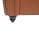 GAOMON Chaise Lounge Sofa Chair Traditional Rolled Arms with Nailhead Trim Brown