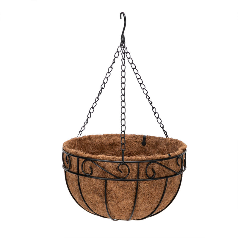 GAOMON 4pcs 12 Inch Round Coconut Palm Hanging Basket Thickened Rust-Proof Plant Holder