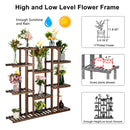 GAOMON 6-tier 11-base Multi-functional Wood Plant Stand Plant Organizing Rack