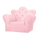 GAOMON Children Sofa Solid Wood Composite Board Crown-Shape Single Sofa Pink