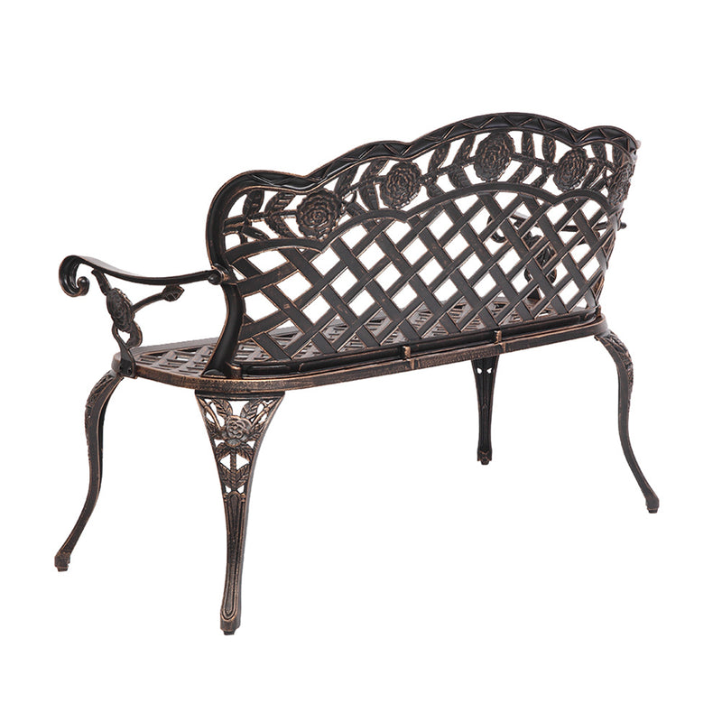 GAOMON 42.5 Inch Outdoor Leisure Couple Bench with Backrest Armrests Outdoor Stool