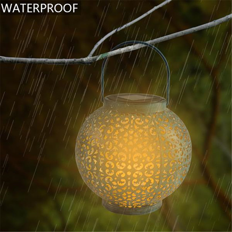 GAOMON 600mAh Solar Lantern Lights for Hanging Table Outdoor Solar Light Blue