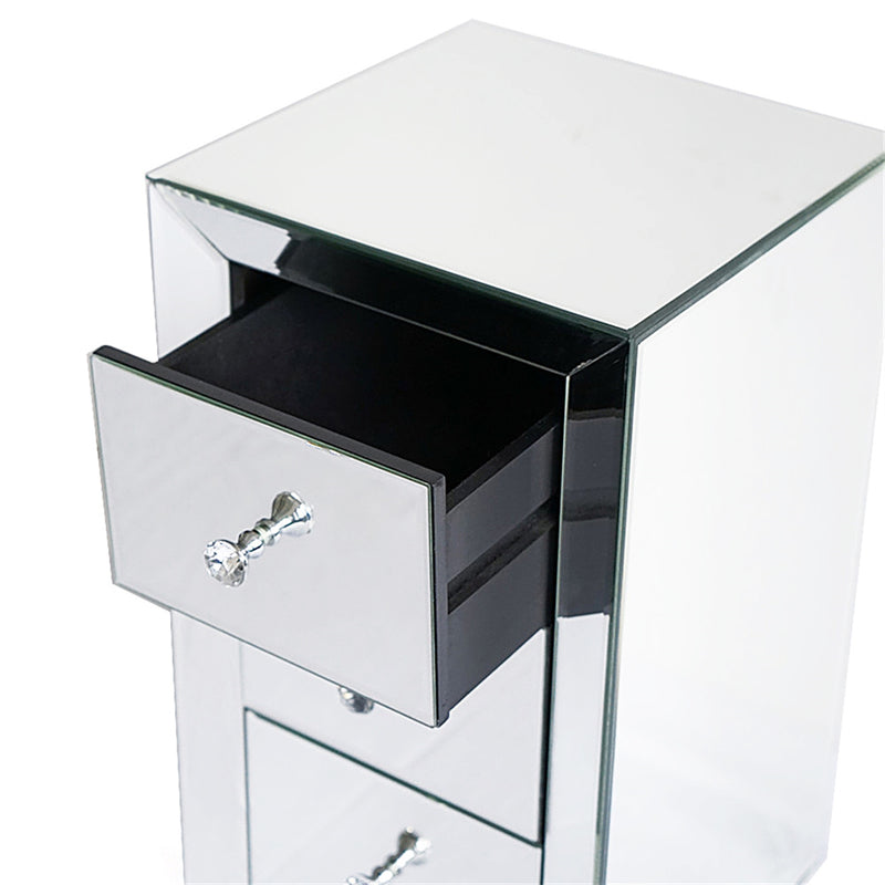 GAOMON Modern Mirrored Night Stands with 3 Drawers Bedside Table End Table